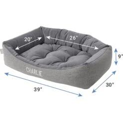 Frisco Rectangular Personalized Bolster Dog Bed W/Removable Cover, Dark Gray, X-Large 10 Frisco Rectangular Personalized Bolster Dog Bed W/Removable Cover, Dark Gray, X-Large -Frisco Sales Store 252611 PT2. AC SS1800 V1605134826