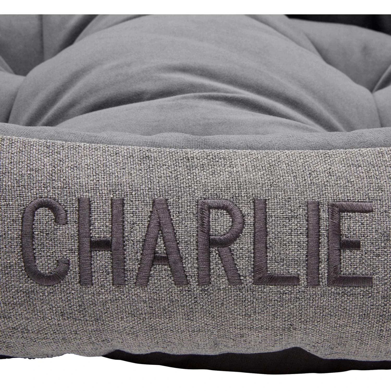 Frisco Rectangular Personalized Bolster Dog Bed W/Removable Cover, Dark Gray, X-Large 4 Frisco Rectangular Personalized Bolster Dog Bed W/Removable Cover, Dark Gray, X-Large - Image 4