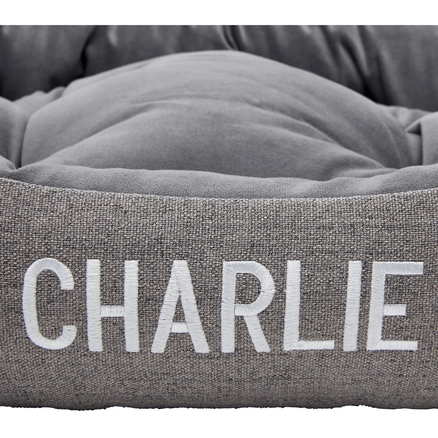 Frisco Rectangular Personalized Bolster Dog Bed W/Removable Cover, Dark Gray, X-Large 5 Frisco Rectangular Personalized Bolster Dog Bed W/Removable Cover, Dark Gray, X-Large - Image 5