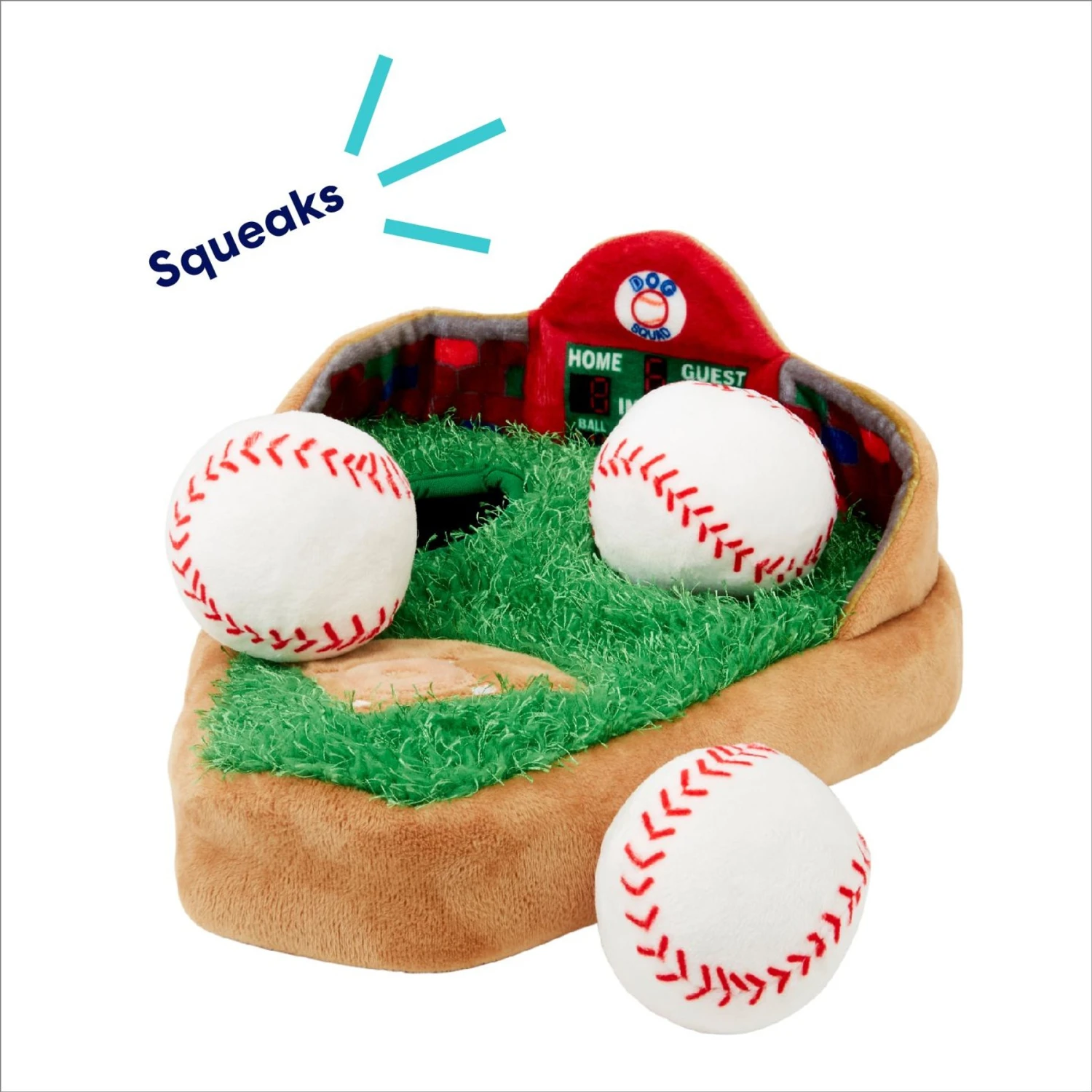 Frisco Baseball Hide & Seek Puzzle Plush Squeaky Dog Toy 4 Frisco Baseball Hide & Seek Puzzle Plush Squeaky Dog Toy - Image 4