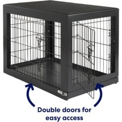 Frisco Double Door Furniture Style Dog Crate, Black -Frisco Sales Store 253026 PT3. AC SS1800 V1615840384