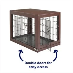 Frisco Double Door Furniture Style Dog Crate, Brown -Frisco Sales Store 253033 PT3. AC SS1800 V1617644270