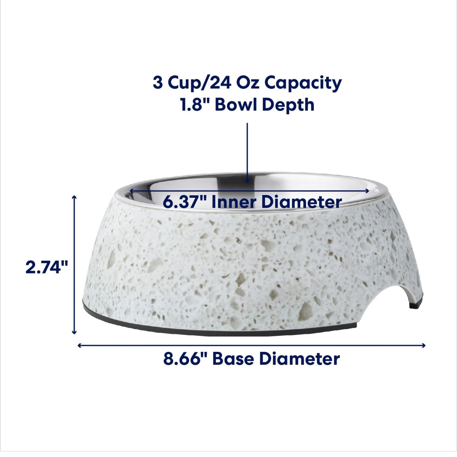 Frisco Quartz Design Stainless Steel Dog & Cat Bowl 2 Frisco Quartz Design Stainless Steel Dog & Cat Bowl - Image 2