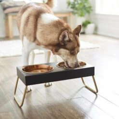 Frisco Copper Stainless Steel Elevated Foldable Double Dog & Cat Bowls 10 Frisco Copper Stainless Steel Elevated Foldable Double Dog & Cat Bowls -Frisco Sales Store 253060 PT2. AC SS1800 V1616594243