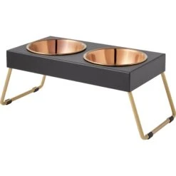 Frisco Copper Stainless Steel Elevated Foldable Double Dog & Cat Bowls 14 Frisco Copper Stainless Steel Elevated Foldable Double Dog & Cat Bowls -Frisco Sales Store 253060 PT6. AC SS1800 V1616595426