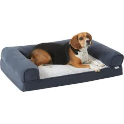 Frisco Faux Felt Orthopedic Sofa Bolster Dog Bed W/Removable Cover -Frisco Sales Store 255183 PT2. AC SS1800 V1657656395