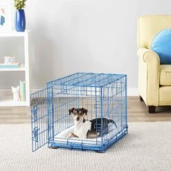 Frisco Fold & Carry Single Door Collapsible Wire Dog Crate & Frisco Quilted Plush Dog Crate Mat -Frisco Sales Store 255501 PT2. AC SS1800 V1604097714