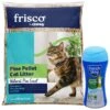 Fresh Step Products Fresh Scent Cat Litter Deodorizing Crystals & Frisco Pine Pellet Unscented Non-Clumping Wood Cat Litter