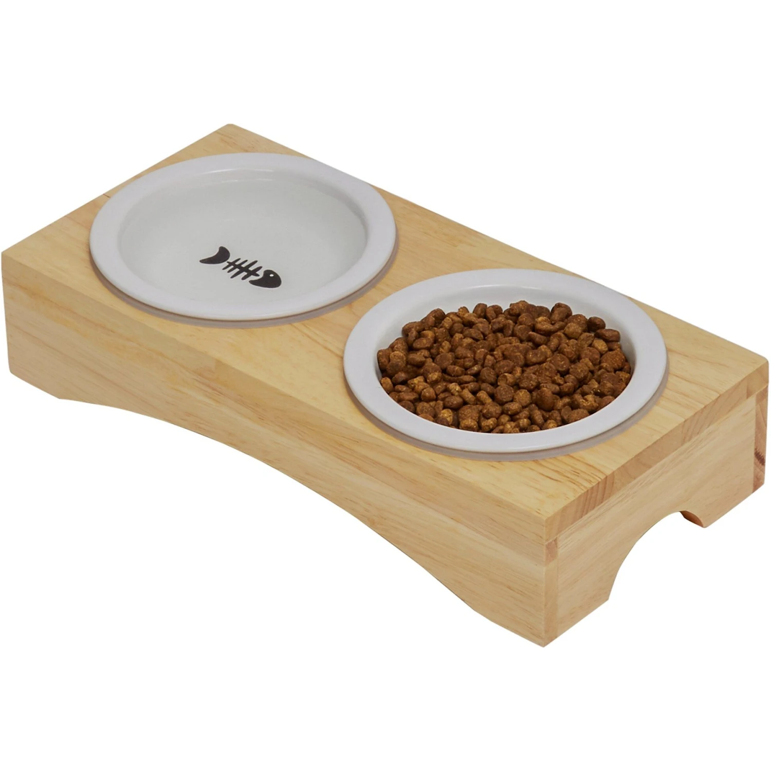 Frisco Double Elevated Cat Bowl With Wood Stand 4 Frisco Double Elevated Cat Bowl With Wood Stand - Image 4