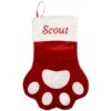 Frisco Sherpa Plaid Paw Holiday Personalized Dog & Cat Stocking