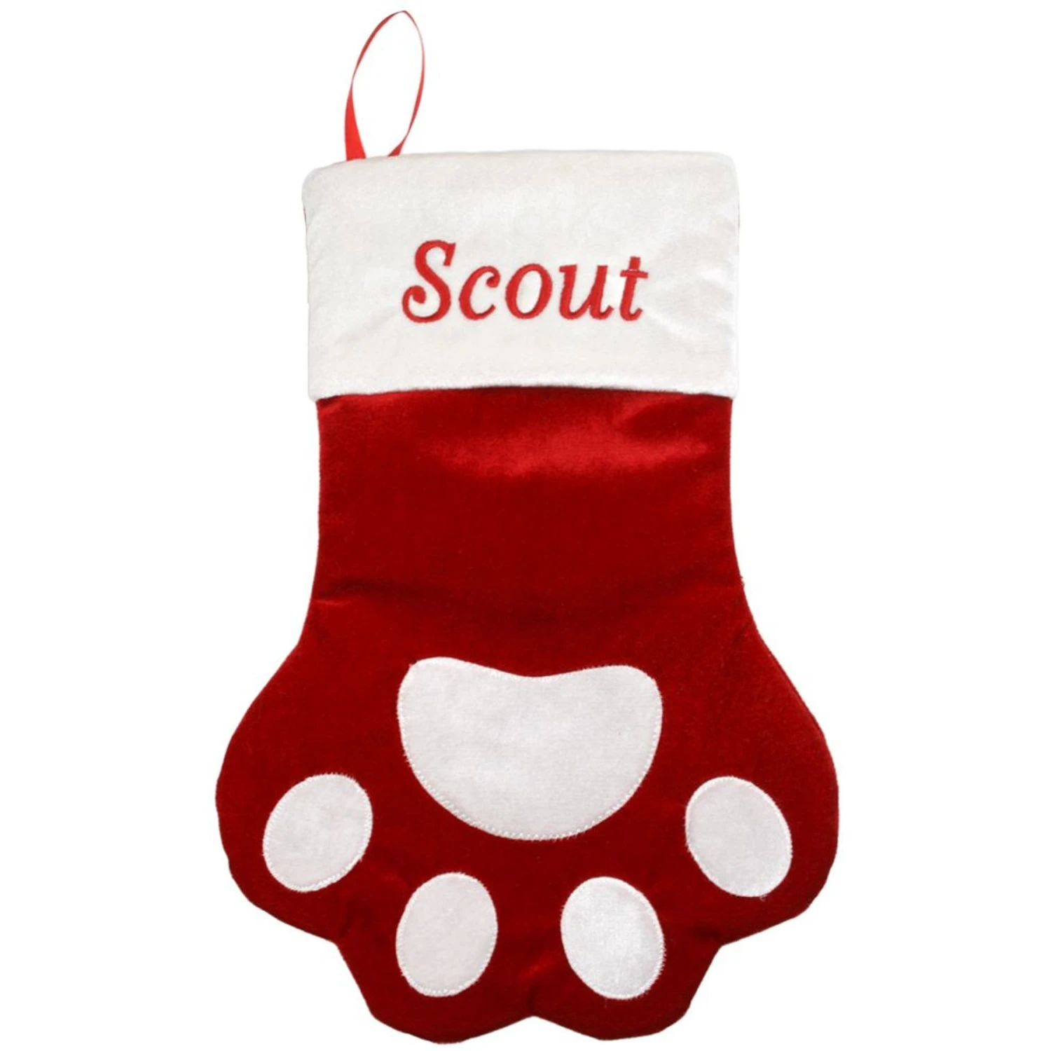 Frisco Sherpa Plaid Paw Holiday Personalized Dog & Cat Stocking 1 Frisco Sherpa Plaid Paw Holiday Personalized Dog & Cat Stocking