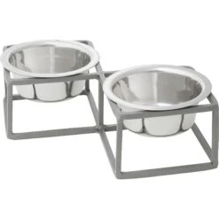 Frisco Elevated Diamond Stainless Steel Double Diner Dog & Cat Bowl 9 Frisco Elevated Diamond Stainless Steel Double Diner Dog & Cat Bowl -Frisco Sales Store 257147 PT2. AC SS1800 V1612365678