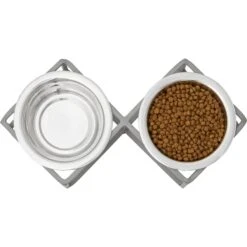 Frisco Elevated Diamond Stainless Steel Double Diner Dog & Cat Bowl 10 Frisco Elevated Diamond Stainless Steel Double Diner Dog & Cat Bowl -Frisco Sales Store 257147 PT3. AC SS1800 V1612367490