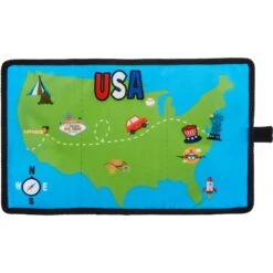 Frisco Road Trip Foldable Map Flat Plush Squeaky Dog Toy