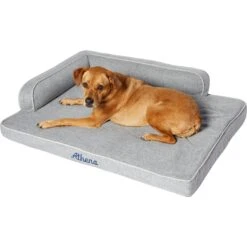 Frisco Faux Linen Corner Personalized Bolster Dog Bed W/Removable Cover, Harbour Blue, XL -Frisco Sales Store 262161 PT2. AC SS1800 V1615568485