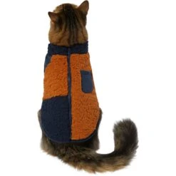 Frisco Lightweight Colorblock Dog & Cat Zippered Sherpa Fleece Vest, Blue/Brown -Frisco Sales Store 268191 PT2. AC SS1800 V1628797710