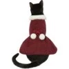 Frisco Mediumweight Pom Pom Bow Dog & Cat Peacoat Dress, Red