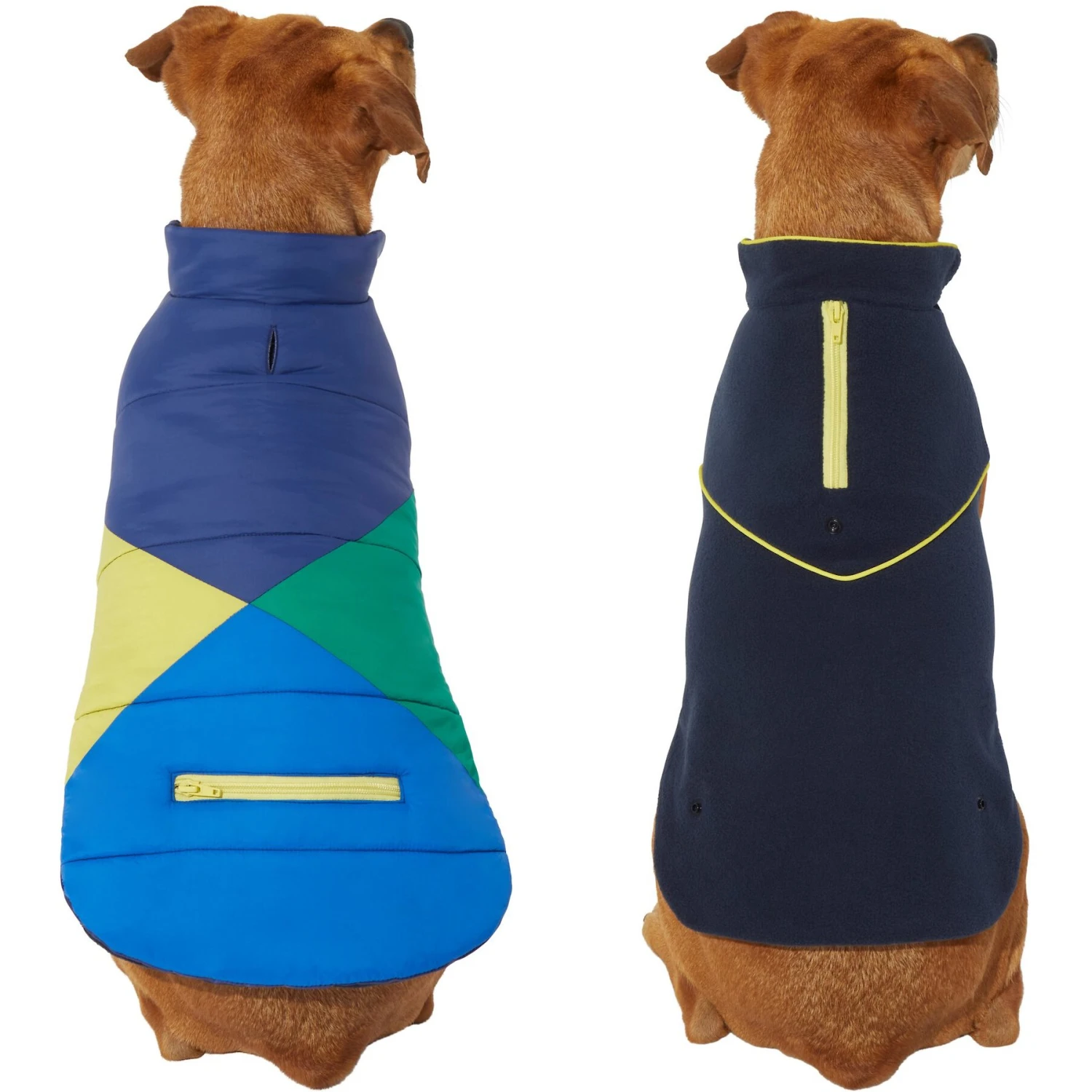 Frisco Mediumweight Colorblock 2-in-1 Dog & Cat Fleece Coat 1 Frisco Mediumweight Colorblock 2-in-1 Dog & Cat Fleece Coat