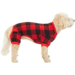 Frisco Dog & Cat Cozy Polar Fleece PJs, Red Plaid -Frisco Sales Store 268510 PT2. AC SS1800 V1637674301