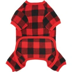 Frisco Dog & Cat Cozy Polar Fleece PJs, Red Plaid -Frisco Sales Store 268510 PT4. AC SS1800 V1637650986