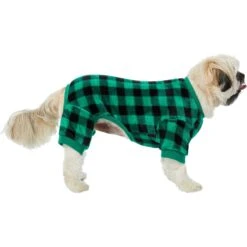 Frisco Dog & Cat Cozy Plush Fleece PJs, Green Plaid -Frisco Sales Store 268517 PT2. AC SS1800 V1637669565