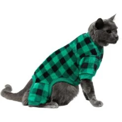 Frisco Dog & Cat Cozy Plush Fleece PJs, Green Plaid -Frisco Sales Store 268517 PT3. AC SS1800 V1637718134