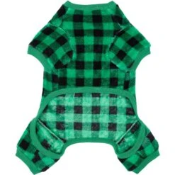 Frisco Dog & Cat Cozy Plush Fleece PJs, Green Plaid -Frisco Sales Store 268517 PT4. AC SS1800 V1637682124