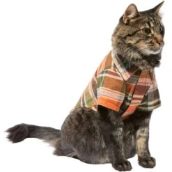 Frisco Orange & Olive Plaid Dog & Cat Flannel Shirt -Frisco Sales Store 268612 PT3. AC SS1800 V1637659314