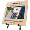 Frisco Personalized "Happy Days" Memorial Ceramic Photo Tile With Stand, 8" X 10"