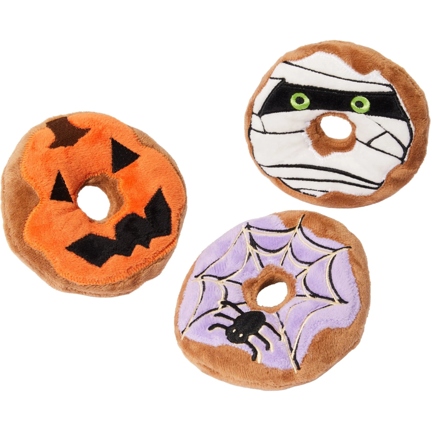 Frisco Halloween Donuts Plush Squeaky Dog Toy 1 Frisco Halloween Donuts Plush Squeaky Dog Toy