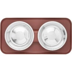 Frisco Silicone Stainless Steel Double Diner Dog & Cat Bowl, Brown 11 Frisco Silicone Stainless Steel Double Diner Dog & Cat Bowl, Brown -Frisco Sales Store 277551 PT4. AC SS1800 V1627935079