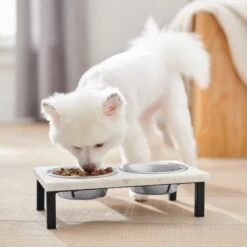 Frisco Marble Elevated Stainless Steel Double Diner Dog & Cat Bowls -Frisco Sales Store 277559 PT2. AC SS1800 V1630346721