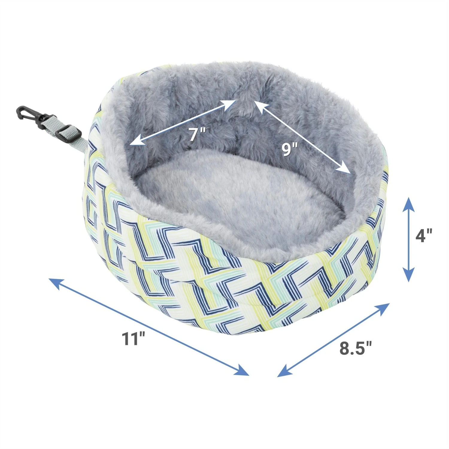 Frisco Geometric Small Pet Plush Oval Cuddler 2 Frisco Geometric Small Pet Plush Oval Cuddler - Image 2