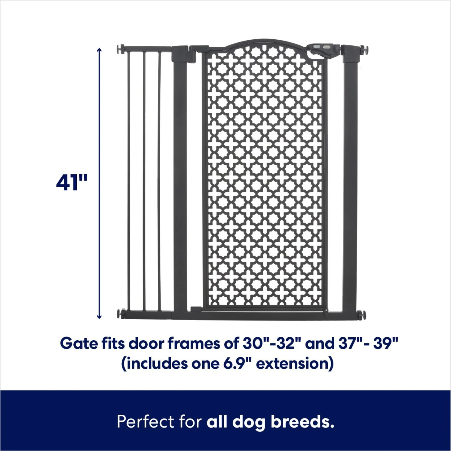 Frisco Metal Pattern Extra Tall Auto-close Dog Gate 2 Frisco Metal Pattern Extra Tall Auto-close Dog Gate - Image 2