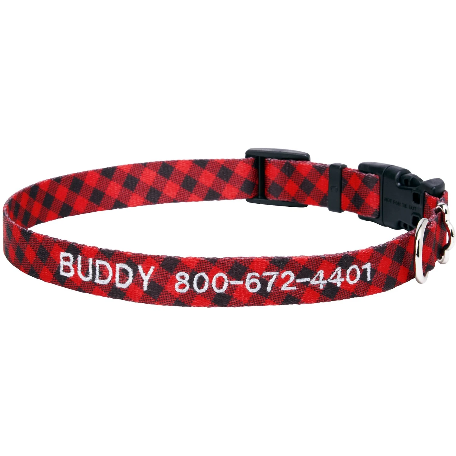 Frisco Buffalo Check Polyester Personalized Dog Collar 1 Frisco Buffalo Check Polyester Personalized Dog Collar