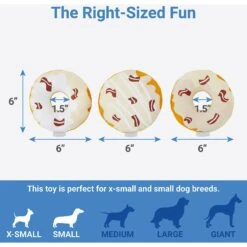 Frisco Fall Maple Bacon Donuts Plush Squeaky Dog Toy, 3 Count -Frisco Sales Store 285613 PT2. AC SS1800 V1633969278