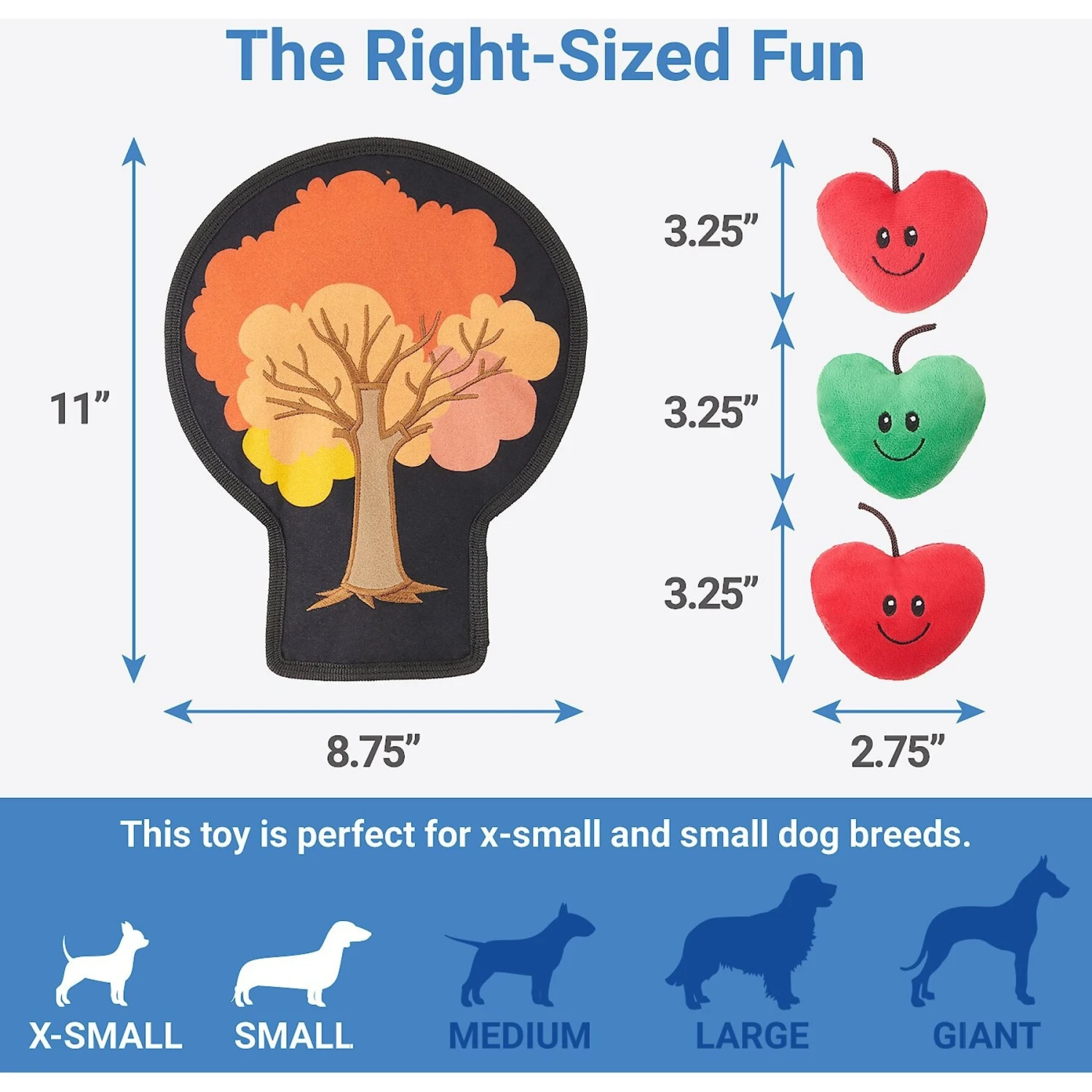 Frisco Fall Autumn Tree With Apples Interactive Plush Squeaky Dog Toy, 4 Count 2 Frisco Fall Autumn Tree With Apples Interactive Plush Squeaky Dog Toy, 4 Count - Image 2