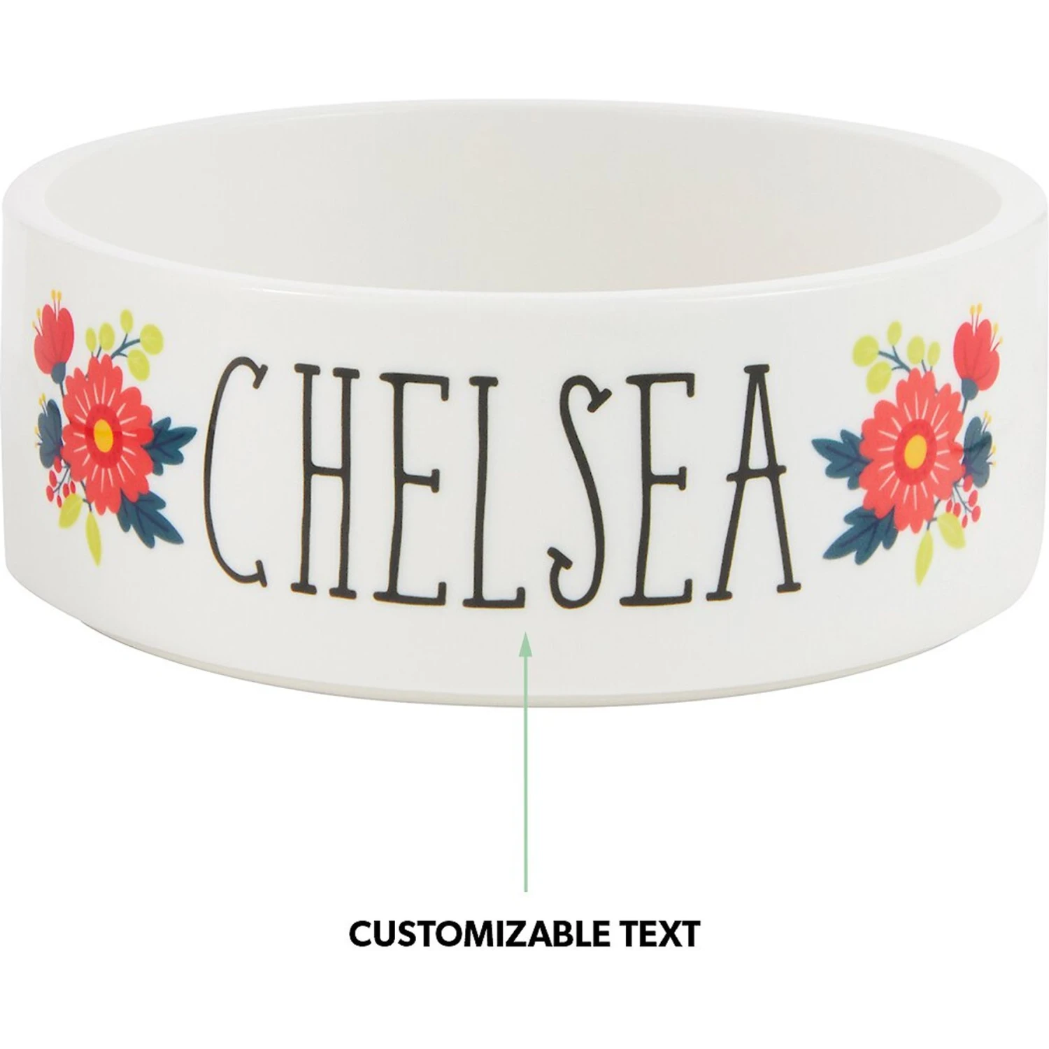 Frisco Flower Ceramic Personalized Dog Bowl 7 Frisco Flower Ceramic Personalized Dog Bowl - Image 7
