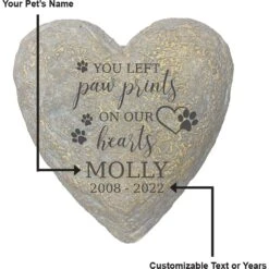 Frisco "Paws On Our Hearts" Heart Personalized Dog & Cat Memorial Garden Stone -Frisco Sales Store 287032 PT3. AC SS1800 V1645642893