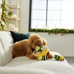 Frisco Holiday Bee Merry Hide & Seek Puzzle Plush Squeaky Dog Toy -Frisco Sales Store 287099 PT3. AC SS1800 V1632773507