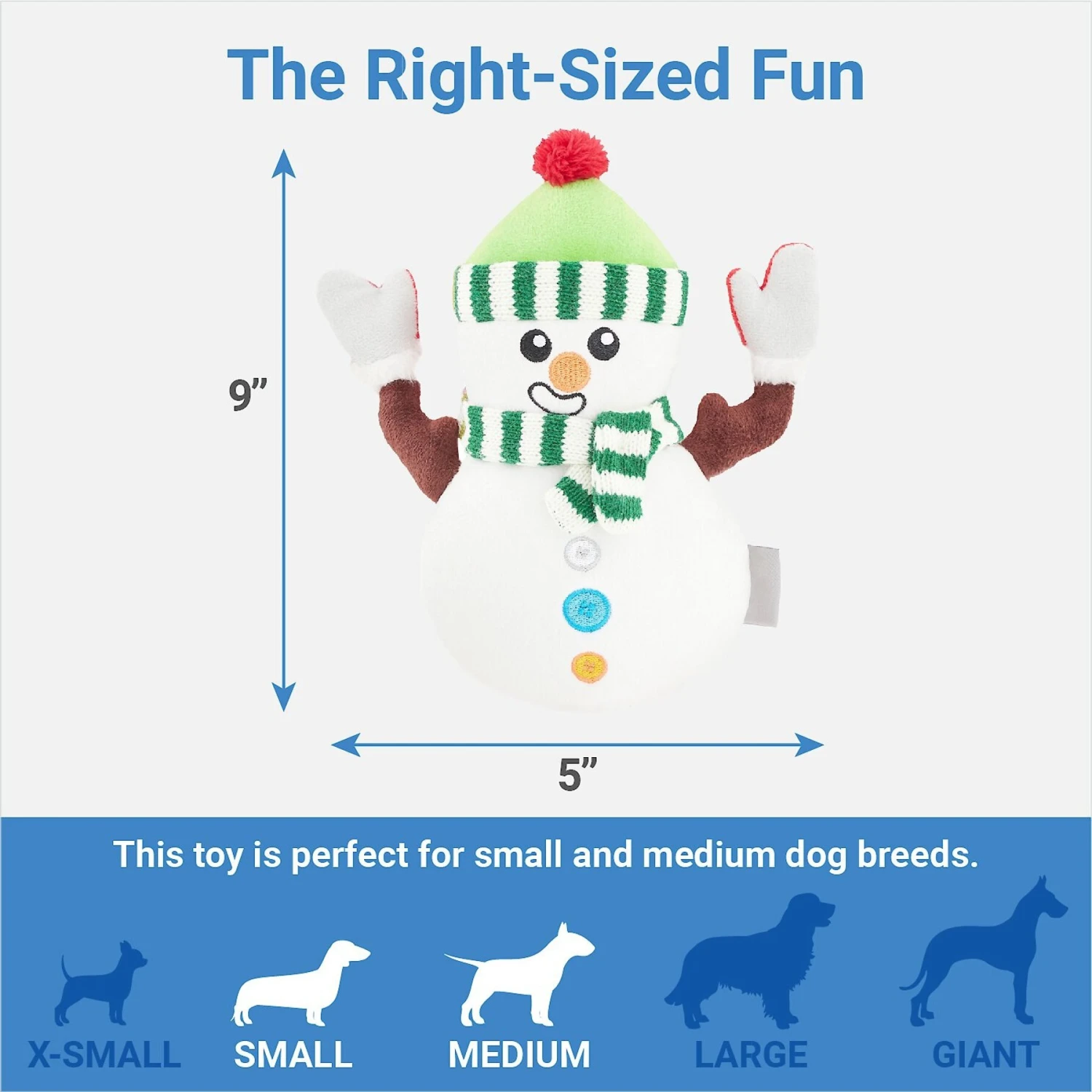 Frisco Holiday Naughty Or Nice Snowman Reversible Plush Squeaky Dog Toy 3 Frisco Holiday Naughty Or Nice Snowman Reversible Plush Squeaky Dog Toy - Image 3