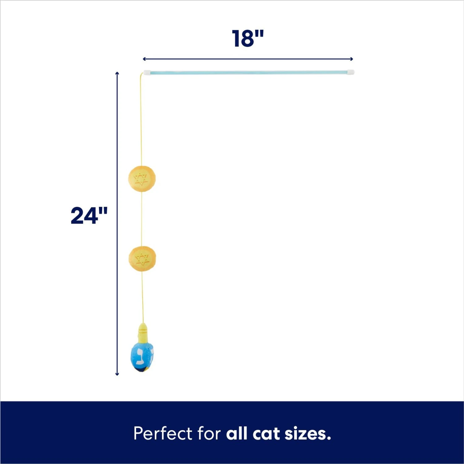 Frisco Holiday Hanukkah Teaser Cat Toy With Catnip, 2 Count 2 Frisco Holiday Hanukkah Teaser Cat Toy With Catnip, 2 Count - Image 2