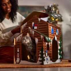 Frisco Holiday Log Cabin Cardboard Cat House -Frisco Sales Store 287287 PT3. AC SS1800 V1695043546