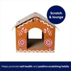 Frisco Holiday Gingerbread House Cardboard Cat House Cat Toy -Frisco Sales Store 287289 PT2. AC SS1800 V1695044346
