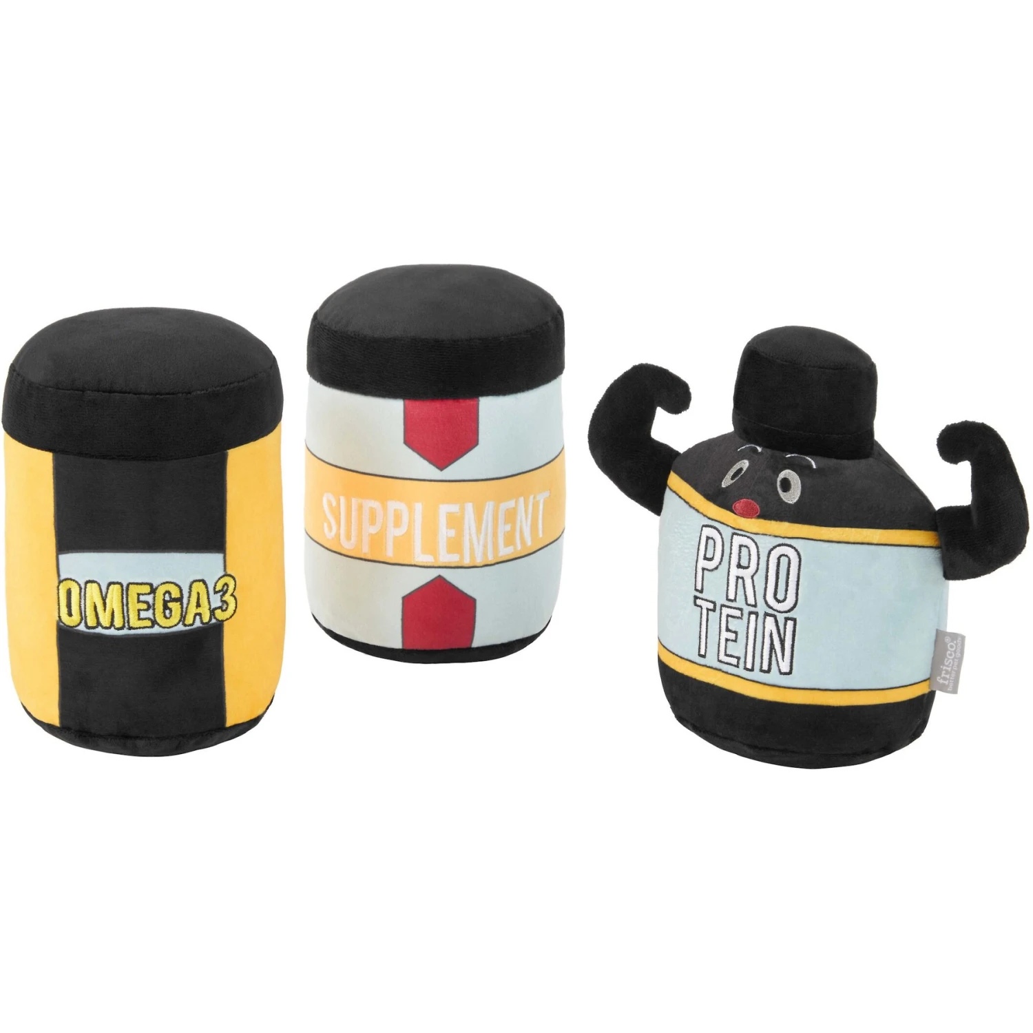 Frisco New Year, New Me Protein Powder Plush Squeaky Dog Toy 1 Frisco New Year, New Me Protein Powder Plush Squeaky Dog Toy