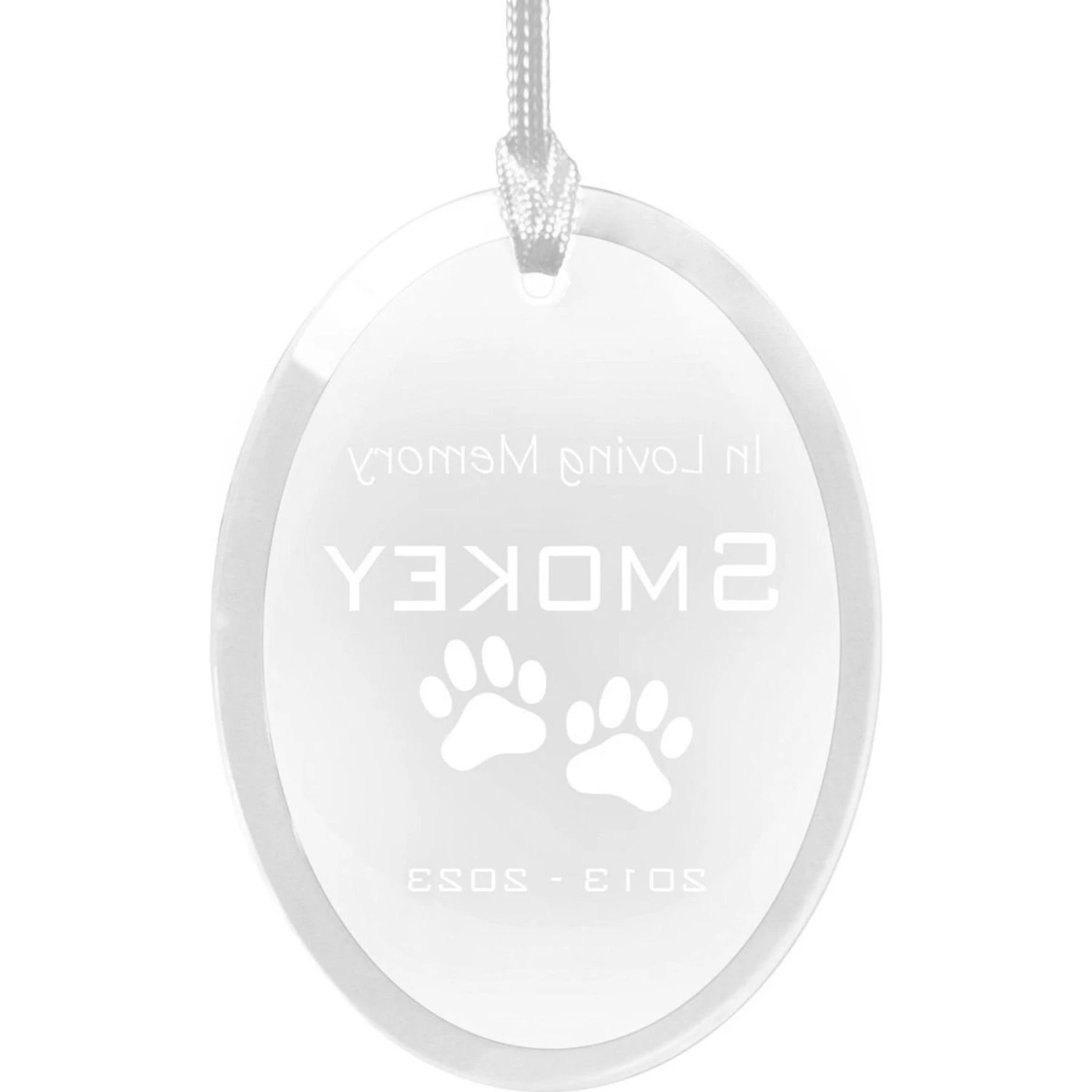 Frisco "In Loving Memory" Paw Glass Personalized Ornament 4 Frisco "In Loving Memory" Paw Glass Personalized Ornament - Image 4
