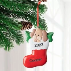 Frisco Dog In Stocking Resin Personalized Ornament 9 Frisco Dog In Stocking Resin Personalized Ornament -Frisco Sales Store 295085 PT2. AC SS1800 V1697131878