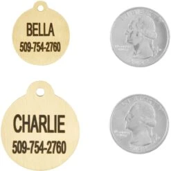 Frisco Brass Personalized Dog & Cat ID Tag, Round 8 Frisco Brass Personalized Dog & Cat ID Tag, Round -Frisco Sales Store 296194 PT5. AC SS1800 V1628186525