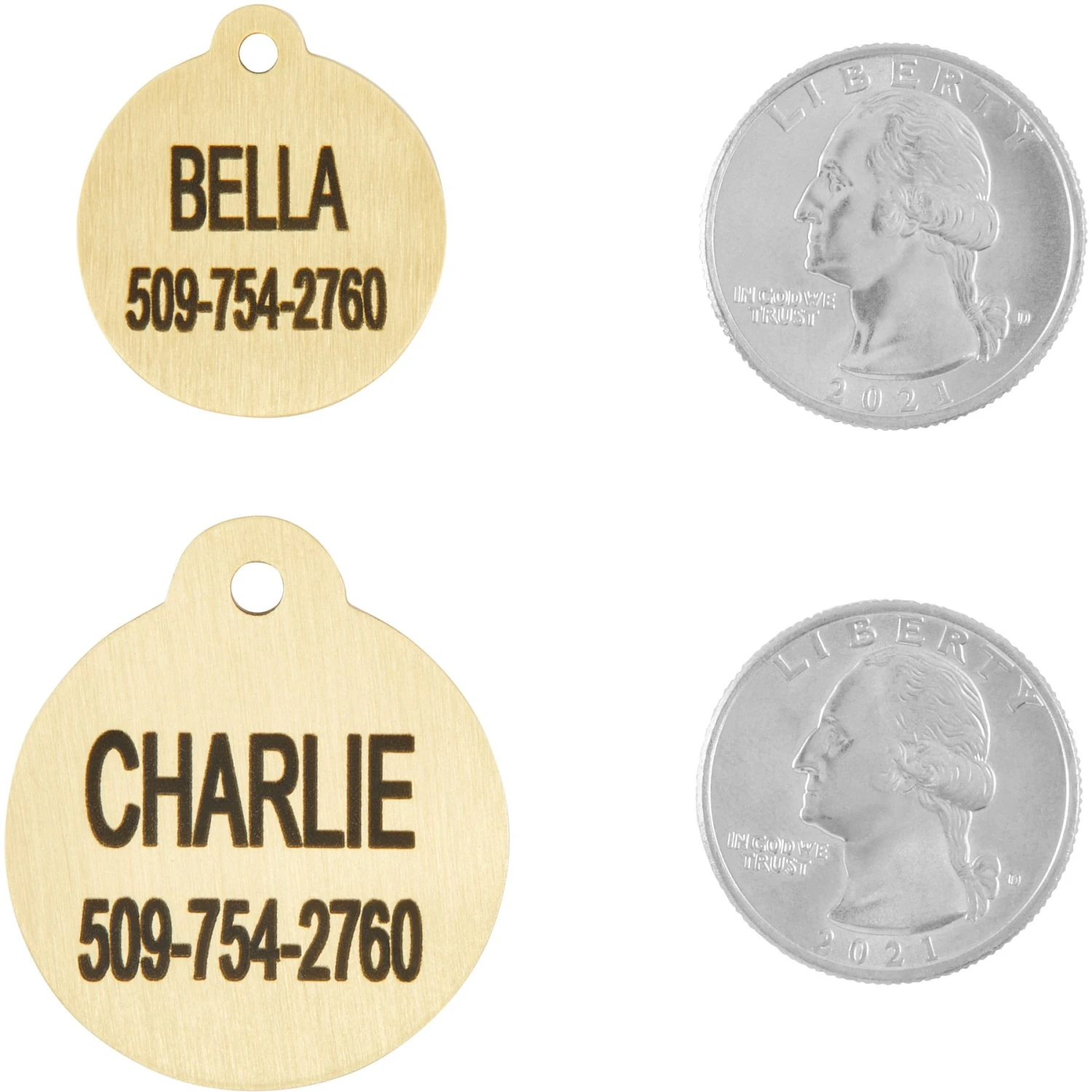 Frisco Brass Personalized Dog & Cat ID Tag, Round 4 Frisco Brass Personalized Dog & Cat ID Tag, Round - Image 4