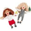 Frisco Brunch Chef & Waitress Plush Squeaky Dog Toy, 2 Count